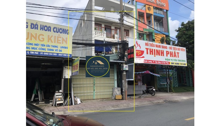 Cho thuê nhà mặt tiền Bình Long 88m2, 15Triệu, NGAY NGÃ TƯ